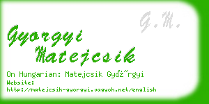 gyorgyi matejcsik business card